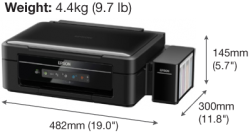 Máy in Phun màu Đa năng Epson L360 (in, scan, copy) - Khổ A4 - Máy in có gắn sẵn bộ tiếp mực ngoài 04 mầu chính hãng Epson (BHành 12 tháng)